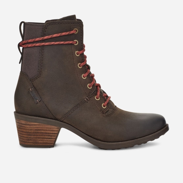 Hungary Teva Anaya Lace Up Waterproof - Női Csizma Sötét Barna - 187-BNCLT